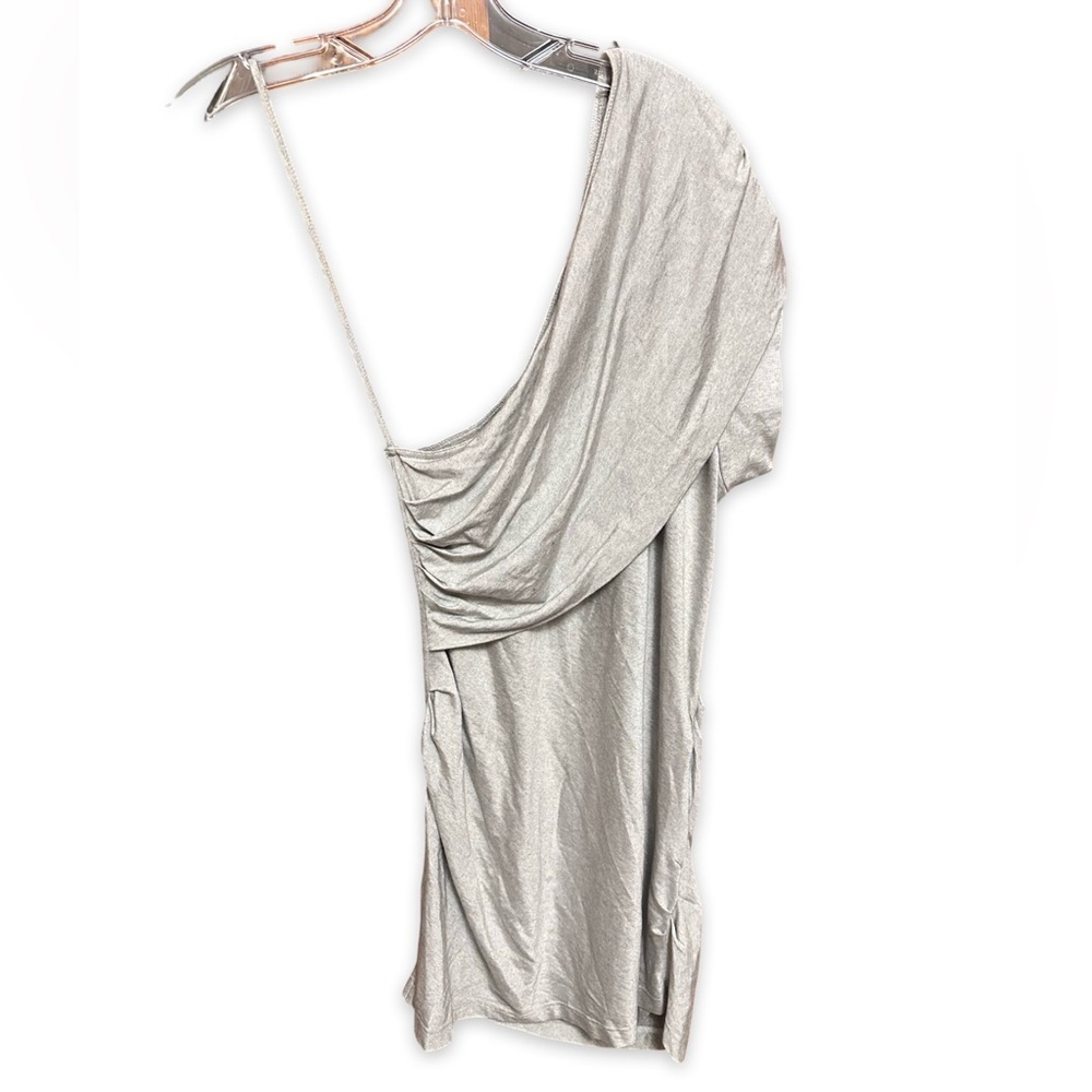 IRO Rogues Jersey One Shoulder Asymmetrical Dress in Mixed Grey Large - Picture 5 of 8
